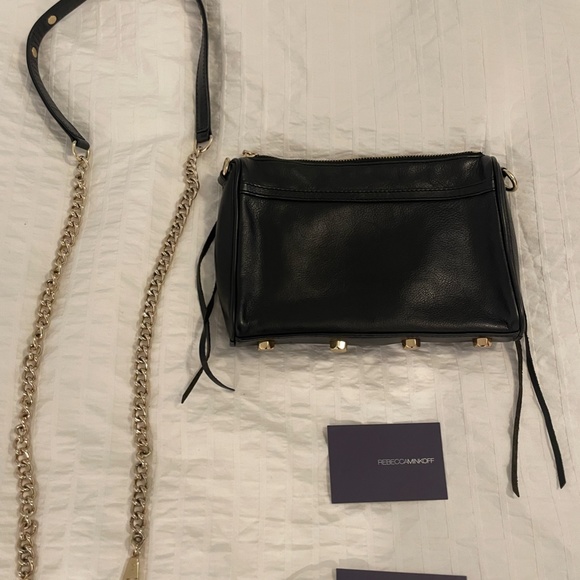 Rebecca Minkoff Mini Mac Black and Gold Bag - Picture 2 of 8